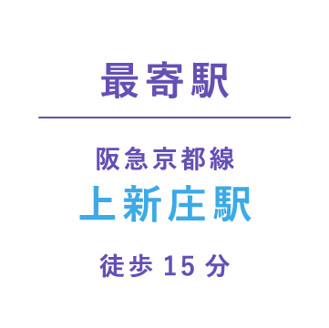 最寄駅 阪急京都線 上新庄駅 徒歩15分