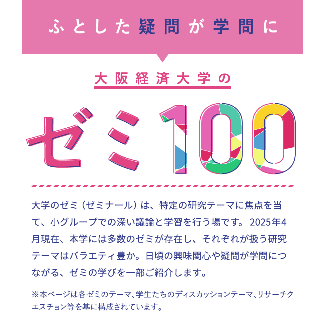 ふとした疑問が学問に 大阪経済大学のゼミ100