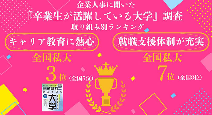 企業人事が選ぶ「卒業生が活躍している大学」ランキングで多数の項目が上位に 【日経キャリアマガジン特別編集『価値ある大学2025-2026 就職力ランキング』（日経HR／2025年6月発表）】
